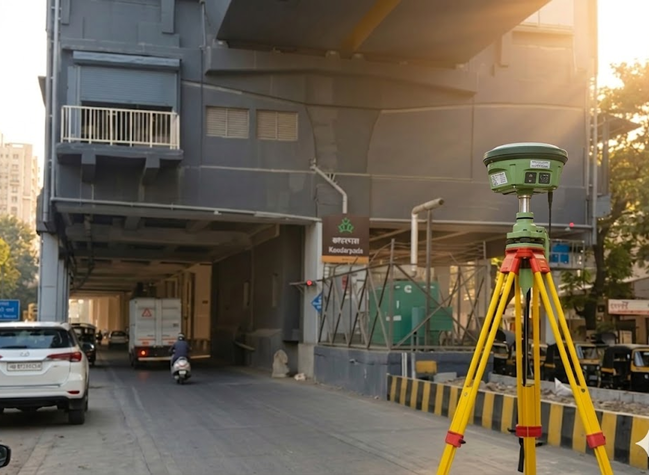 DGPS survey equipment in use for high-accuracy GPS land survey — Hail Enterprises, Thane district