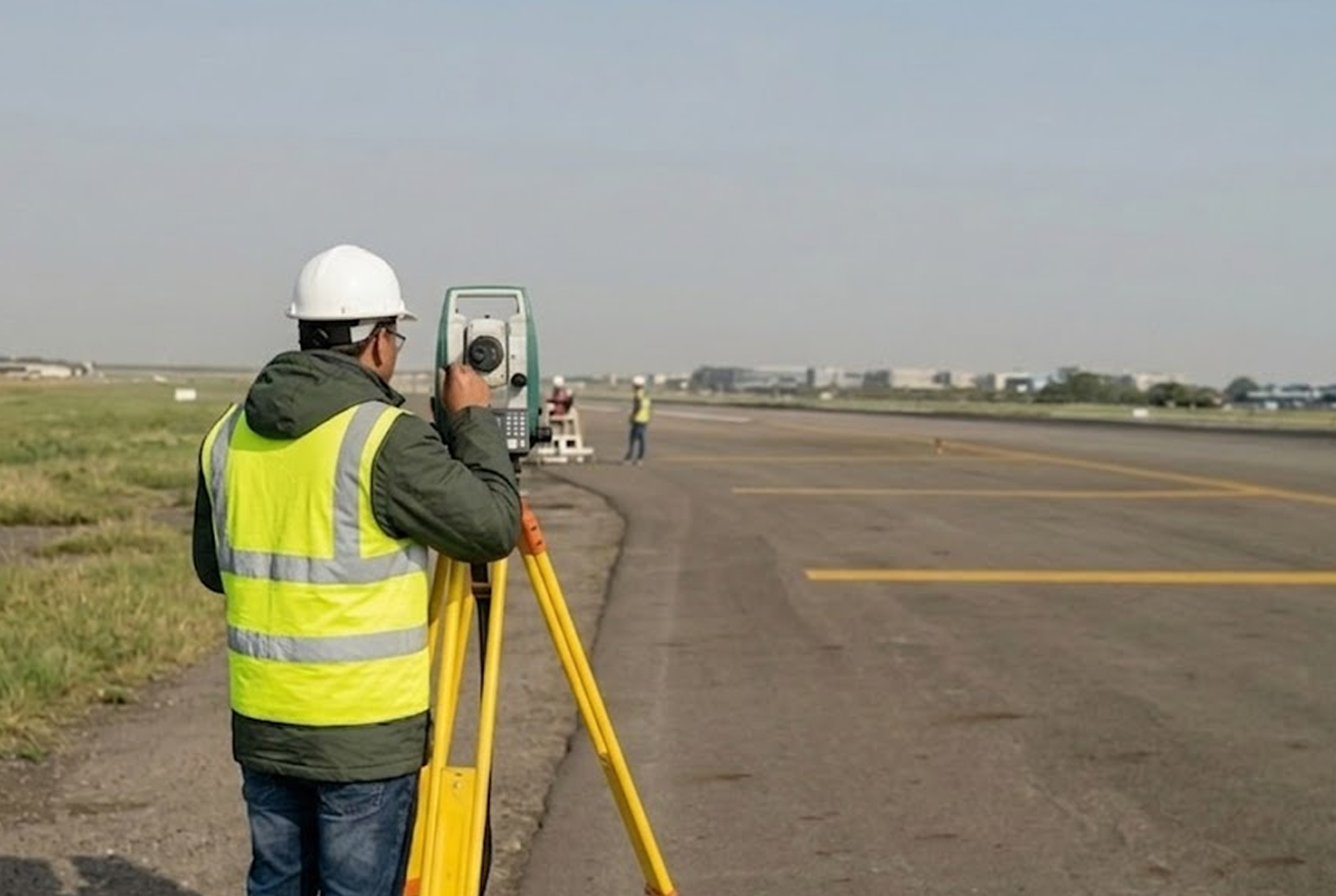 Ivan D'Silva conducting a boundary survey — measuring plot corners in Mira-Bhayandar